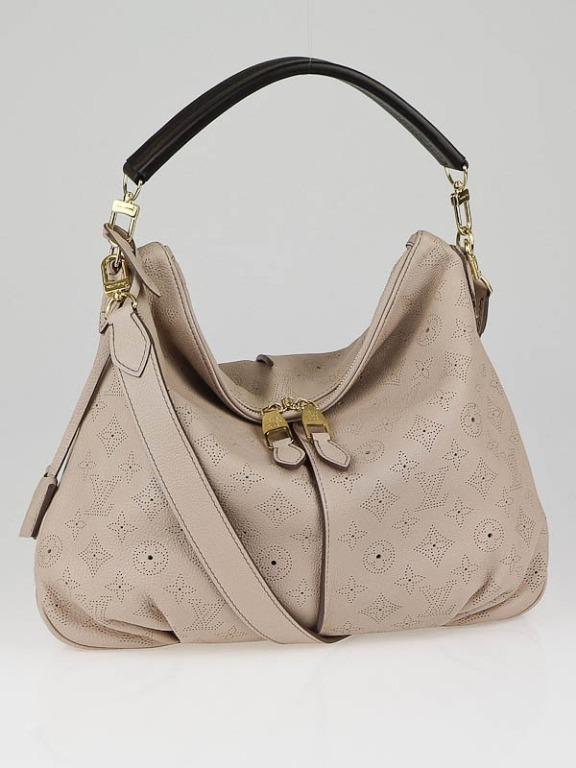 Louis Vuitton Sable Monogram Mahina Leather Selene MM Bag - Yoogi's Closet