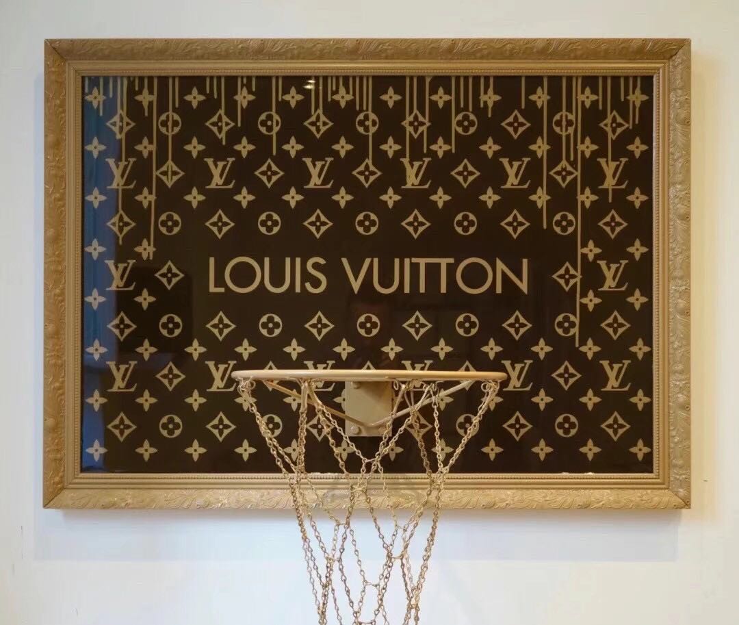 Louis Vuitton, Wall Decor, Nwt Louis Vuitton Framed Metallic Gold Lv Logo  Art Picture