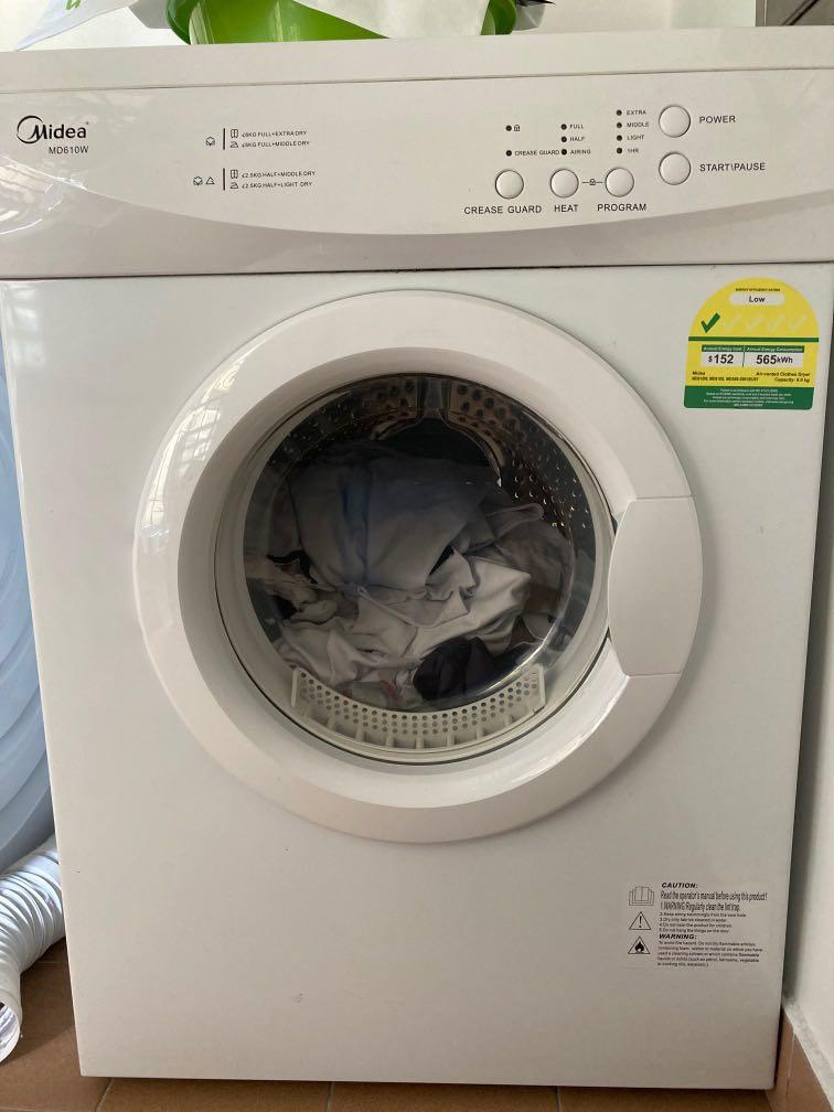 Midea MD610W Vented Dryer 6kg, TV & Home Appliances, Washing Machines