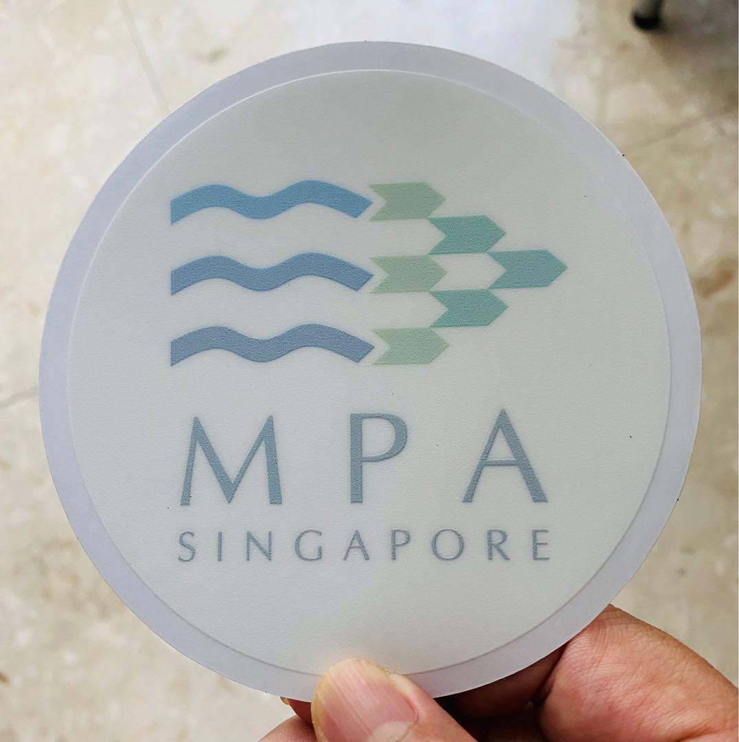 MPA Singapore Maritime and Port Authority of Singapore . Souvenir Static Cling Car Decals . 11cm diameter . Free Normal Mail, Hobbies & Toys, Stationery & Craft, Art & Prints on Carousell