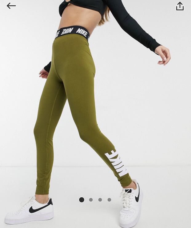 Olive green nike leggings sales