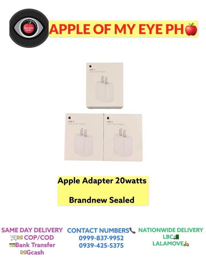 Original Apple Adapter 20 watts Brandnew Sealed (Category: Electrical, Adaptors & Sockets) located in Mandaluyong City. Submitted by madamsgadgetsshop (Listing ID 1105960218, Image 1). Description: Brandnew Sealed .