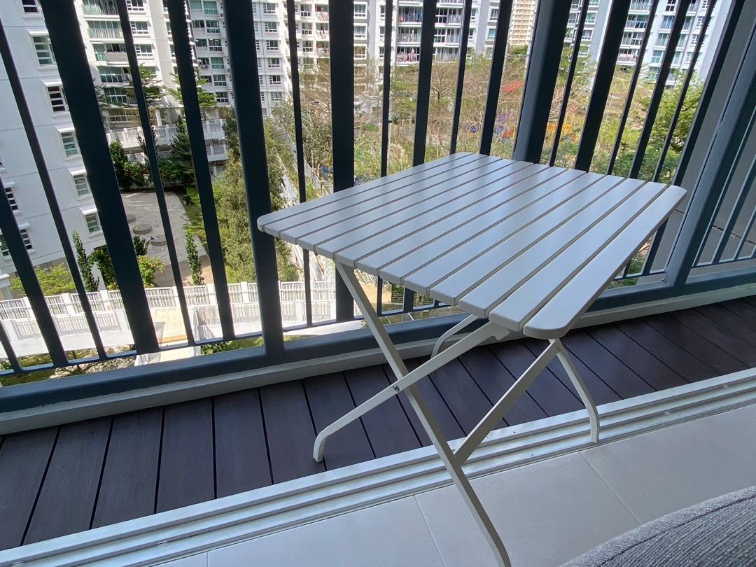 Outdoor foldable table Ikea Malaro, Furniture & Home Living, Outdoor Furniture on Carousell