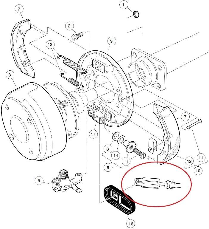 PASSENGER SIDE BRAKE CABLE OEM REPLACEMENT CLUB CAR PRECEDENT 2004UP