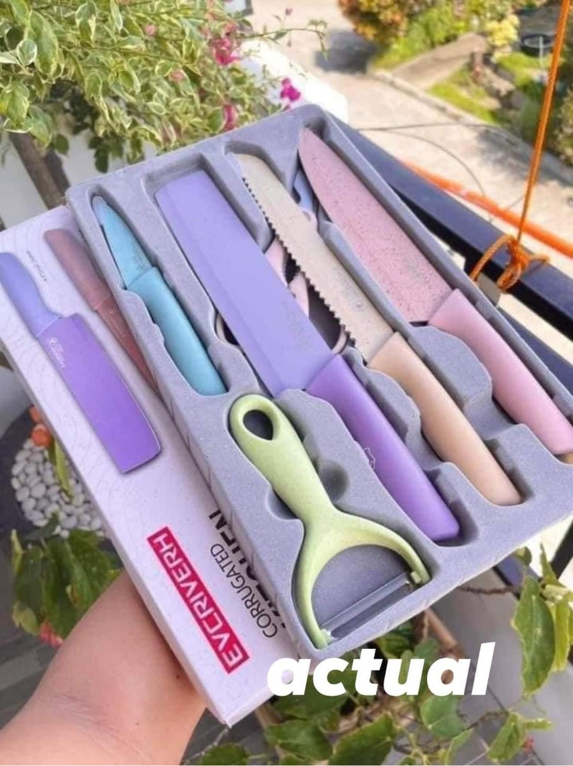 PASTEL COLOR KNIFE SET, Furniture & Home Living, Kitchenware & Tableware, Knives & Chopping