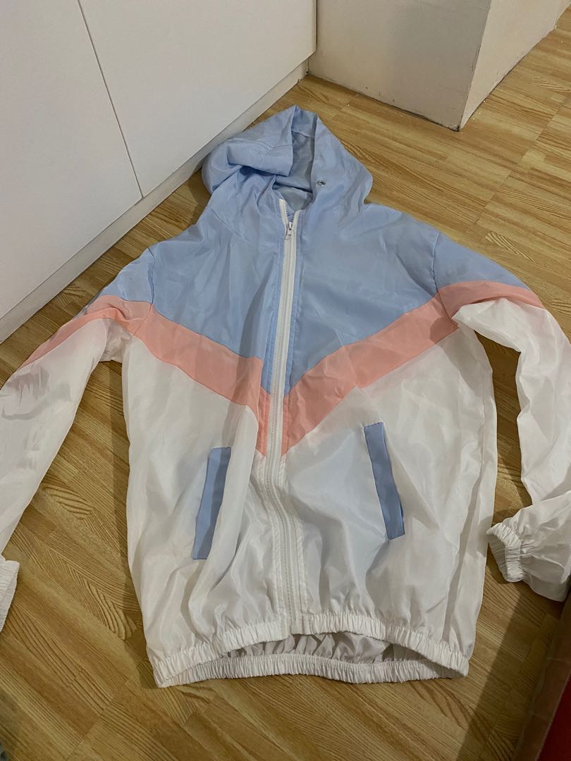 Pink and blue windbreaker online
