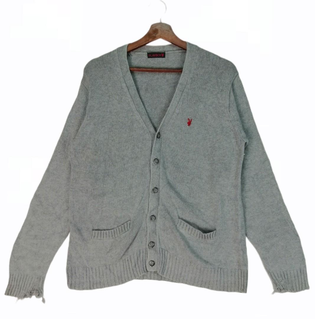 Playboy Cardigan Distress Women S Fashion Clothes Tops On Carousell