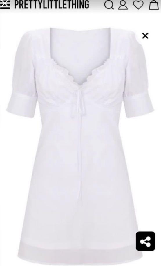 Pretty Little Thing white milkmaid style dress Women s Fashion
