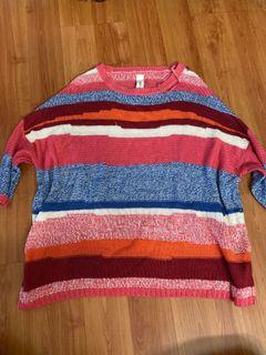 Pull & Bear Knitted Colorful Sweater / Sweater Rajut