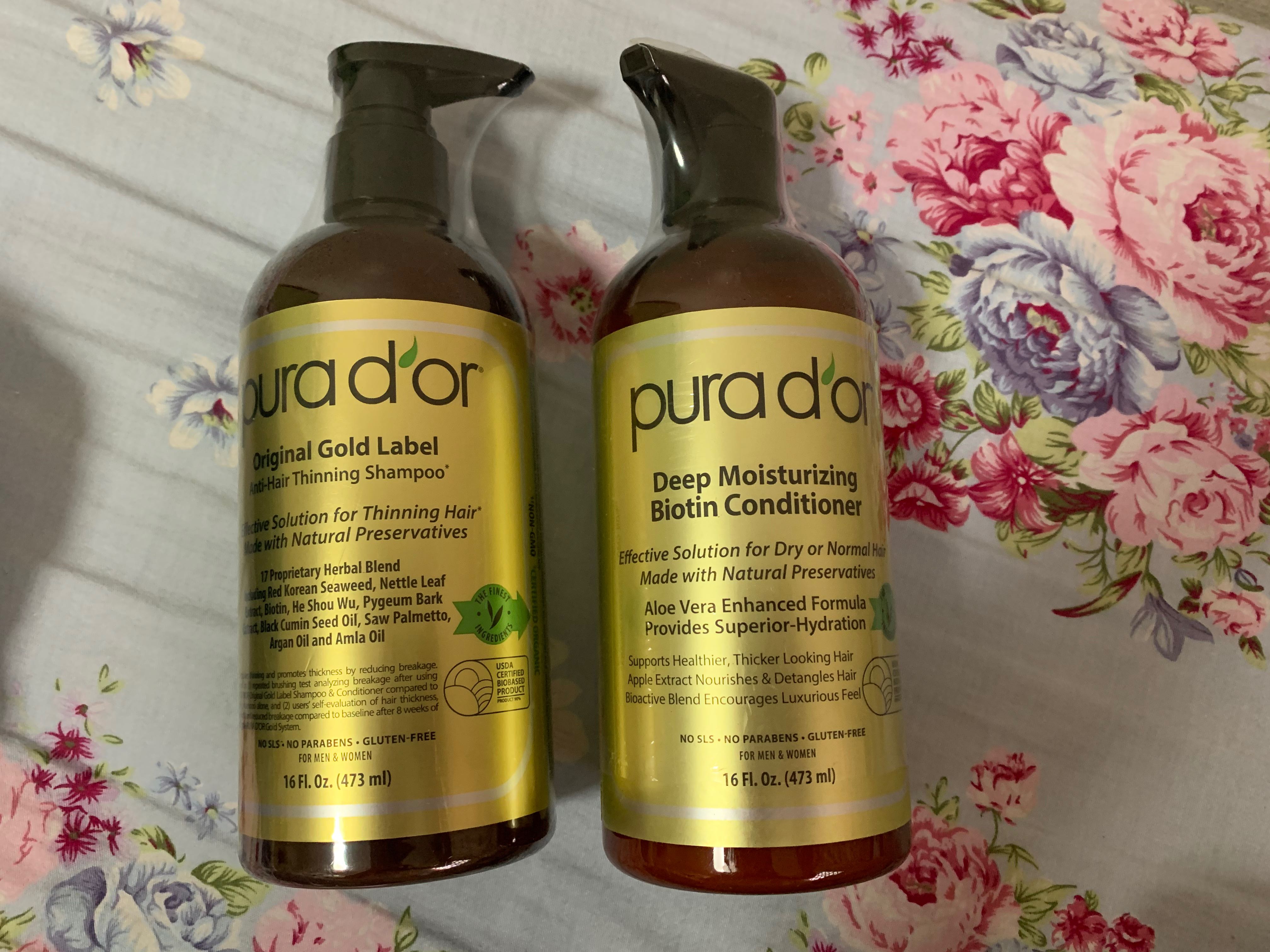 PURA D'OR Original Gold Label Shampoo and Deep Moisturizing ...