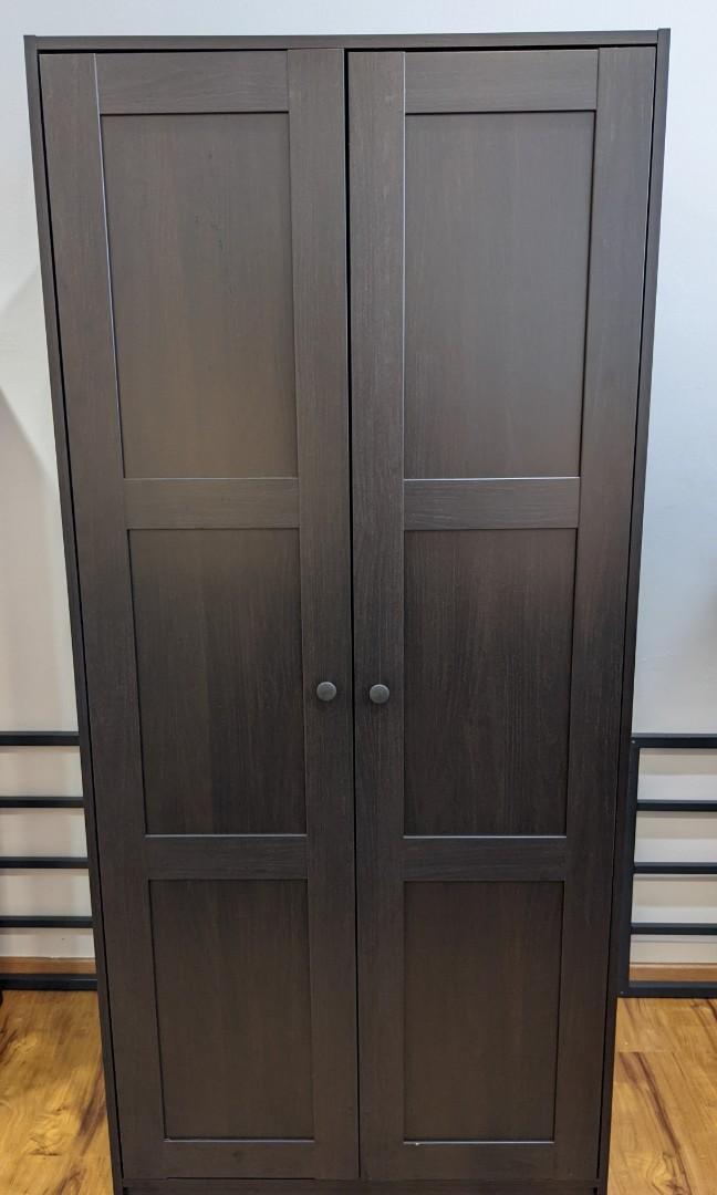 Ikea black shop brown wardrobe