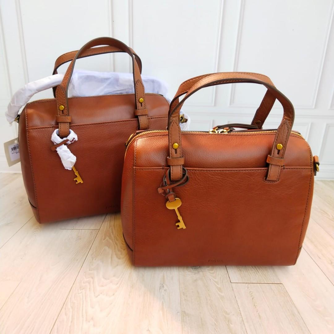 🔥Ready Supp🔥Fossil Rachel Satchel Brown, Barang Mewah, Tas