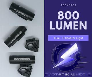 RockBros 400 | 800 Lumen Professional Light for Bikes | E-Scooters | E-Bikes