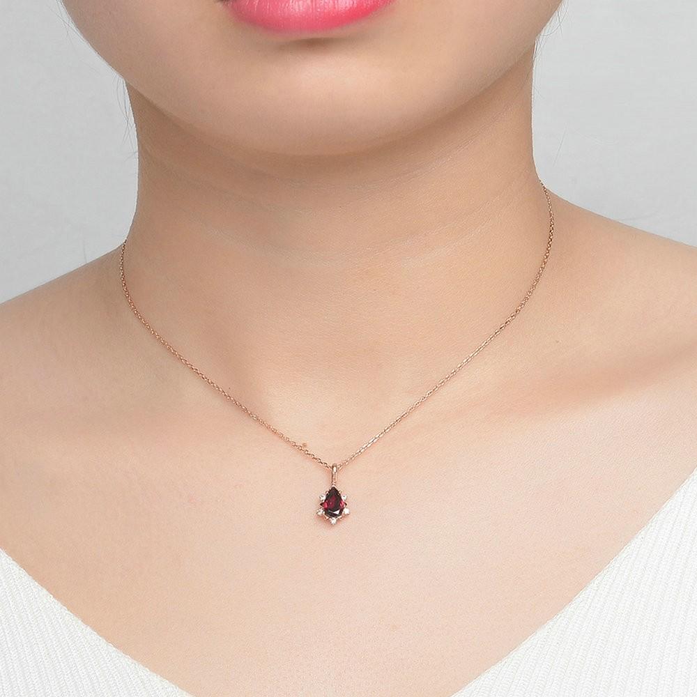 Garnet teardrop necklace sale