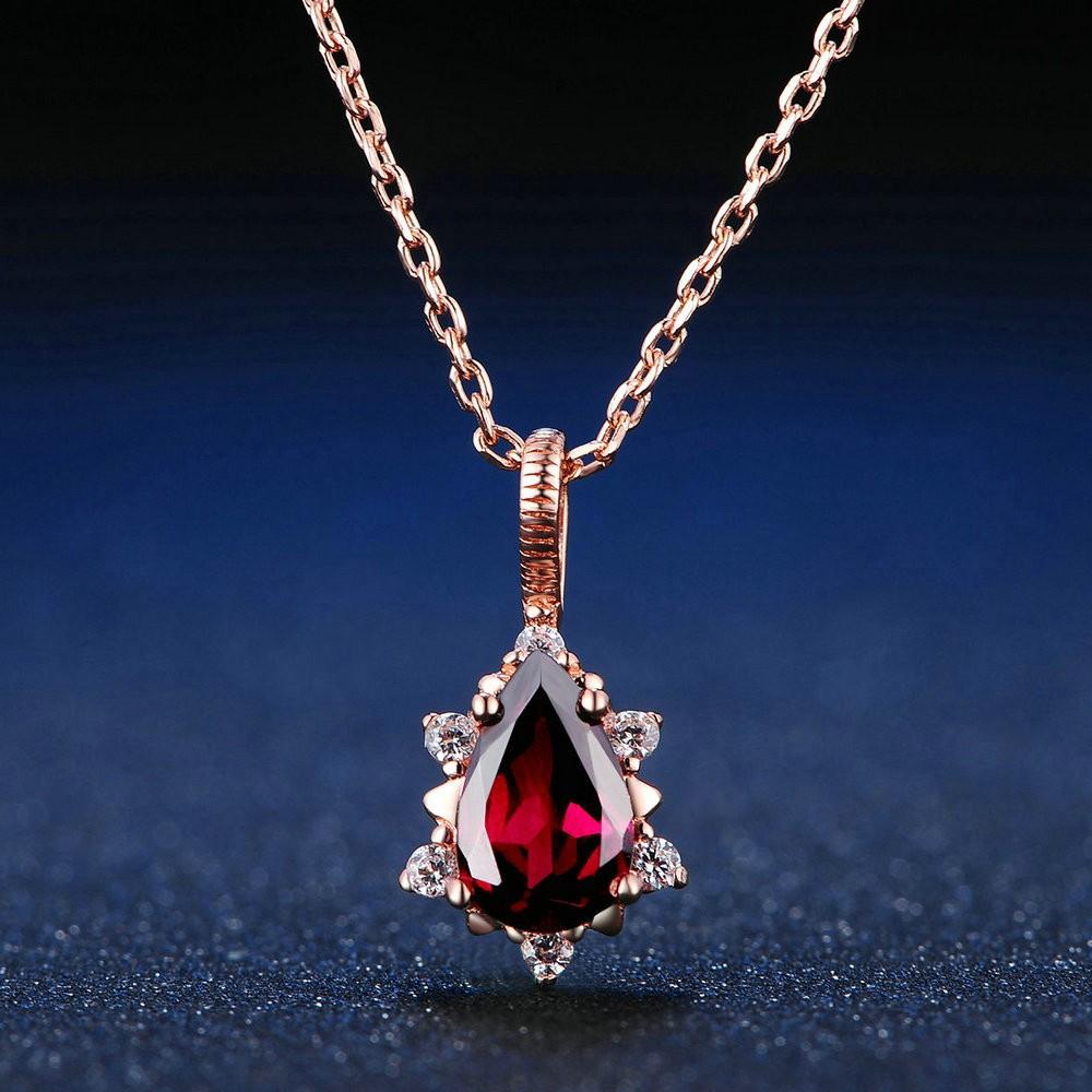 Garnet teardrop necklace outlet