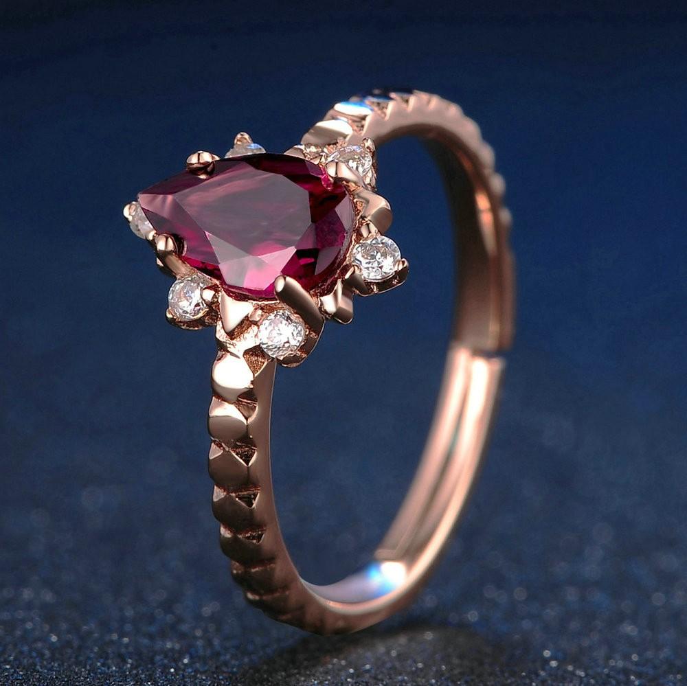 Garnet teardrop ring cheap