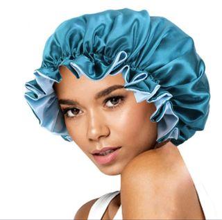 Shein 2pcs Silk Bonnet for Sleeping, Satin Hair Bonnets, Soft Elastic Band Silk Sleep Cap, Silk Hair Wrap for Curly Hair,one-size