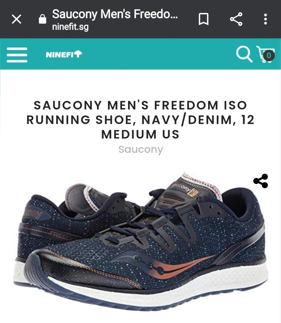 Saucony Iso running shoes Men s Navy Blue Sports Equipment