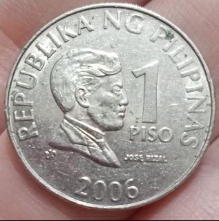 Semi rare 2006. 1 peso philippine coin