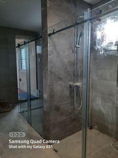 Sliding Tempered Glass Wall Bathroom and Glass Shower Enclosure Aluminum Window, Doors Screen With Installation