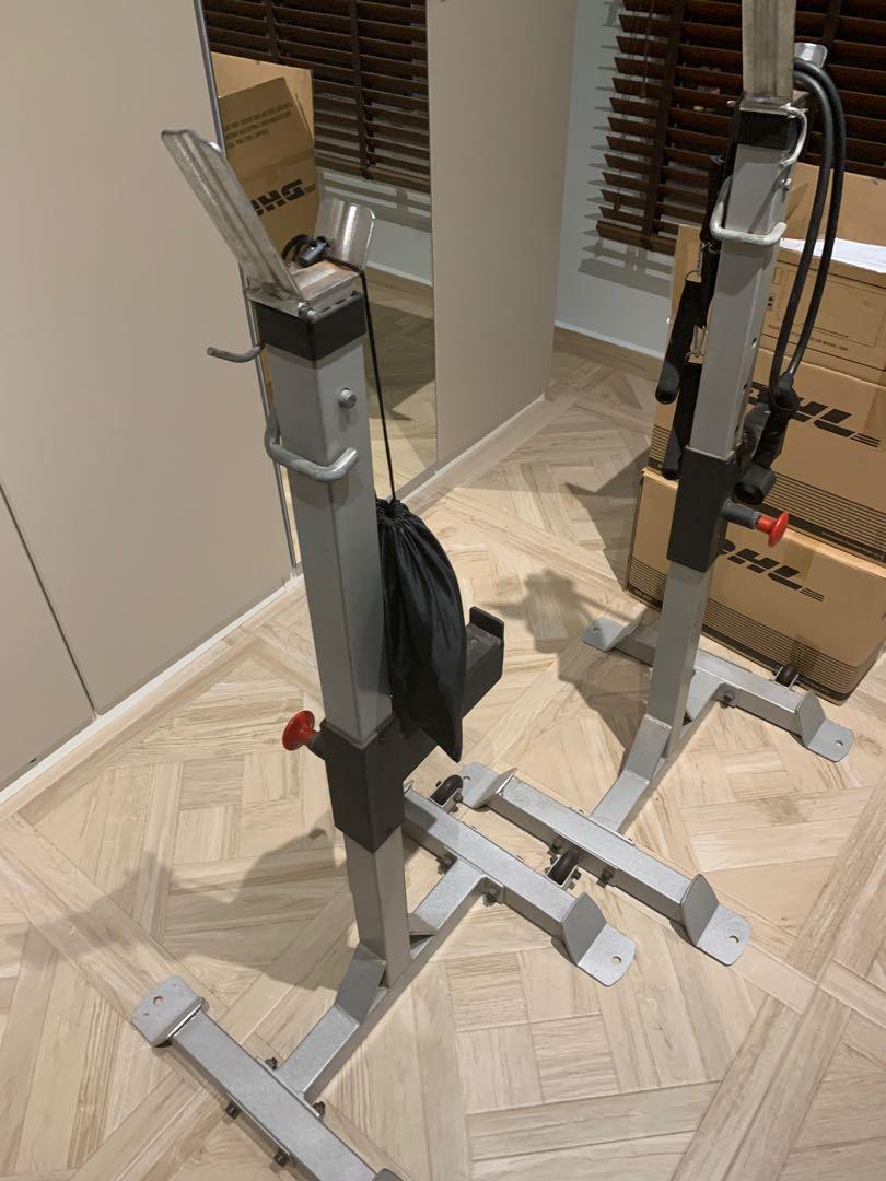 Squat rack and weights, Sports Equipment, Exercise & Fitness, Weights