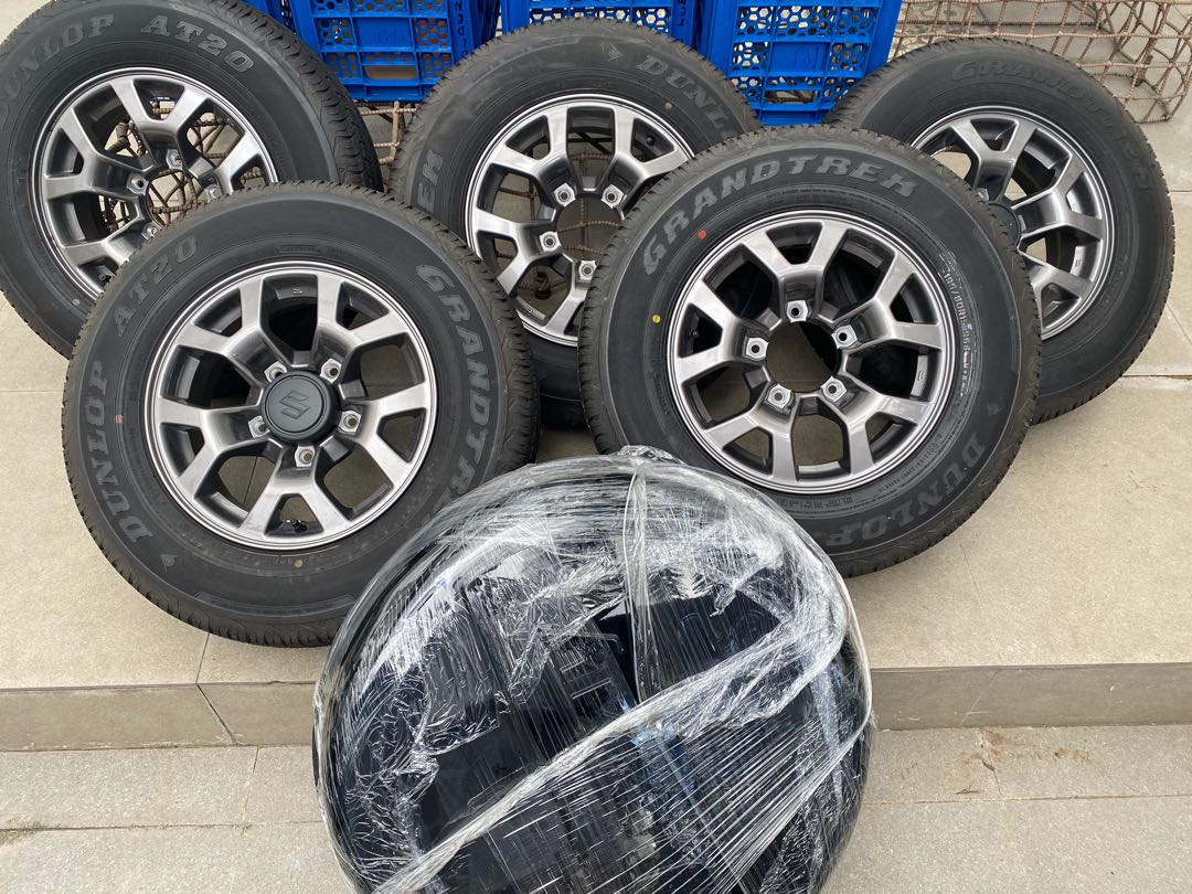 Suzuki Jimny JB74 stock rims and tires (set of 5) with spare tire cover