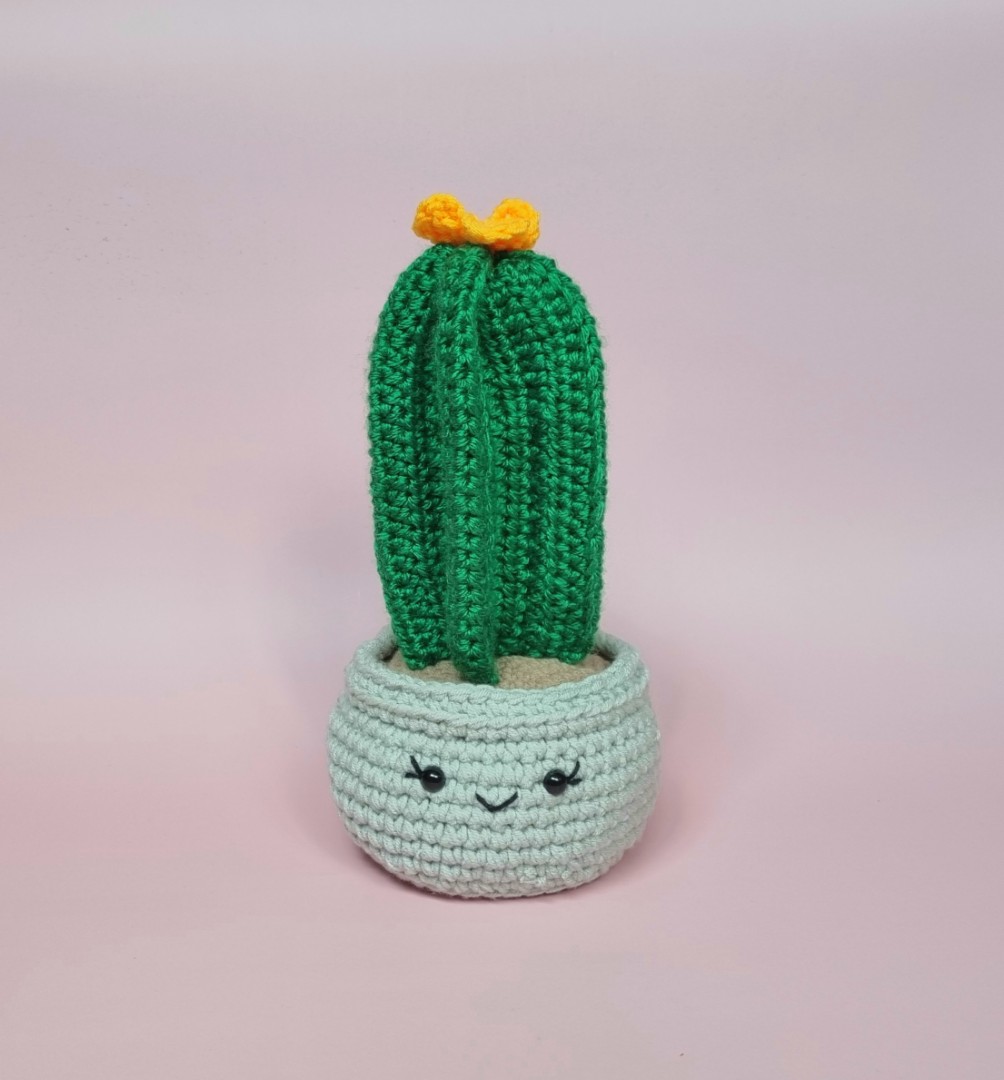 Tall Cactus Plant Crochet Amigurumi Hobbies Toys Stationery Craft Handmade Craft On Carousell