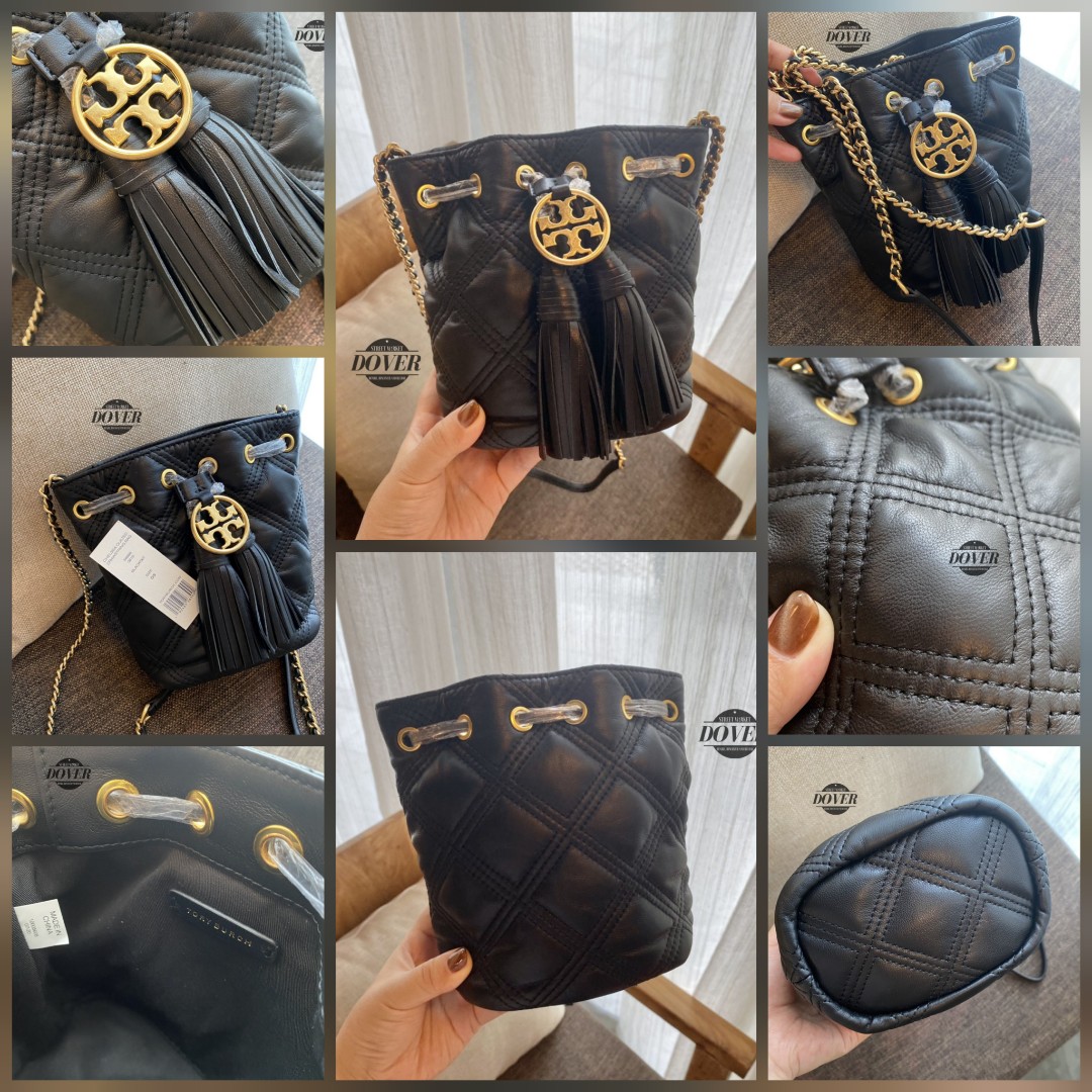 Tory burch chelsea outlet quilted drawstring bag
