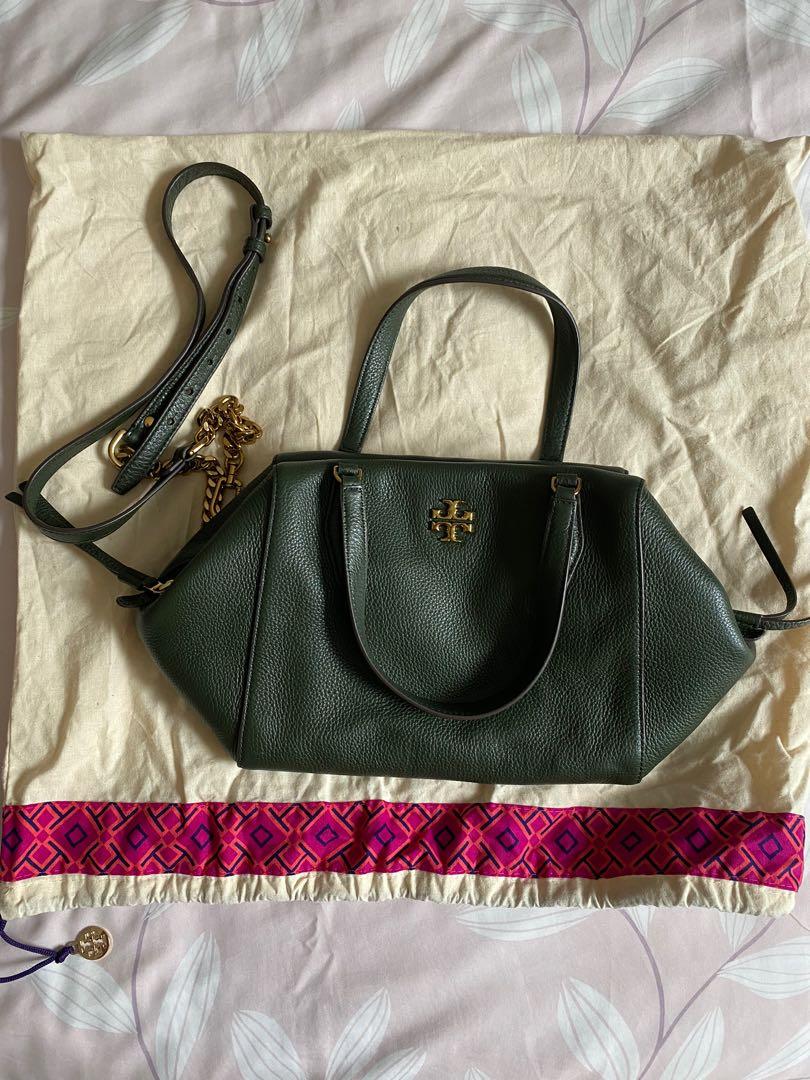 Tory Burch Kira Pebbled Leather Satchel Crossbody Bag in Poblano Women s Fashion Bags Wallets Tote Bags on Carousell