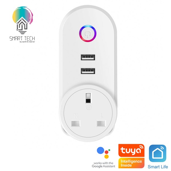 Tuya WiFi UK Socket Remote Control Wireless Power Socket with USB Ports ...
