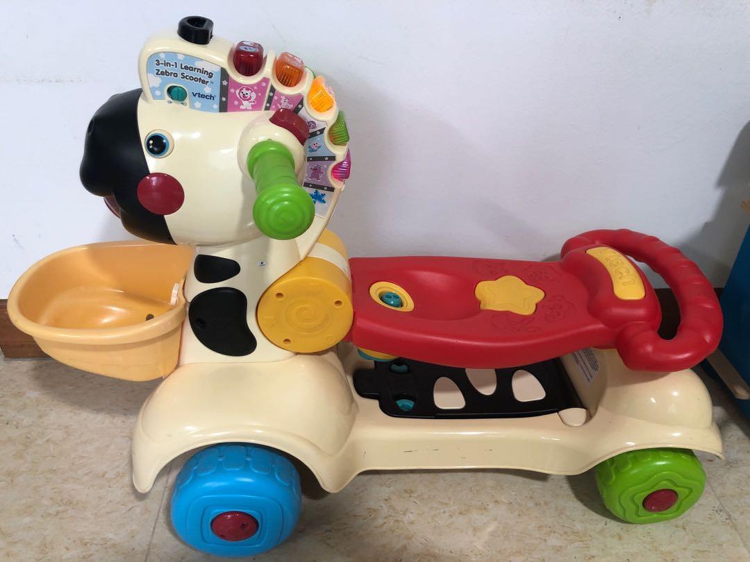 Vtech 3in1 Learning Zebra scooter, Babies & Kids, Infant Playtime on