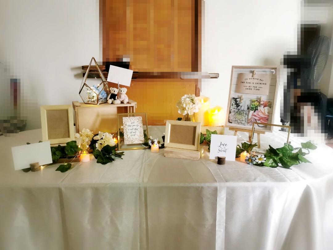 Wedding decoration / Photo table display / reception table / wedding