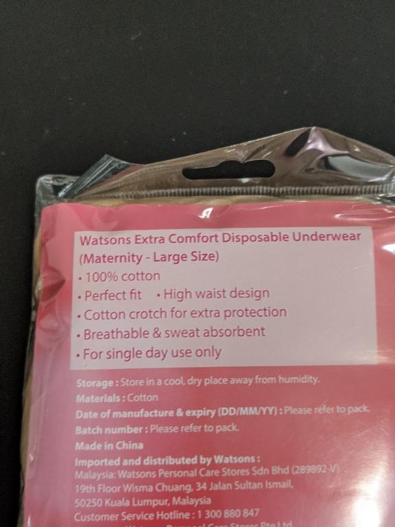 WATSONS Disposable Underwear Maternity L 5's, Beauty & Personal Care, Face,  Face Care on Carousell