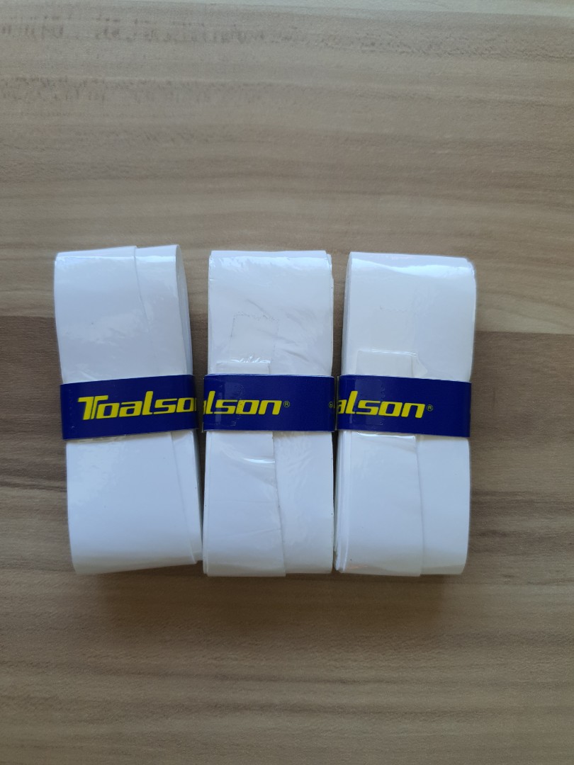 Toalson Ultra Grip Overgrip 3-Pack - White, Tacky Tennis Grip Made In Japan
