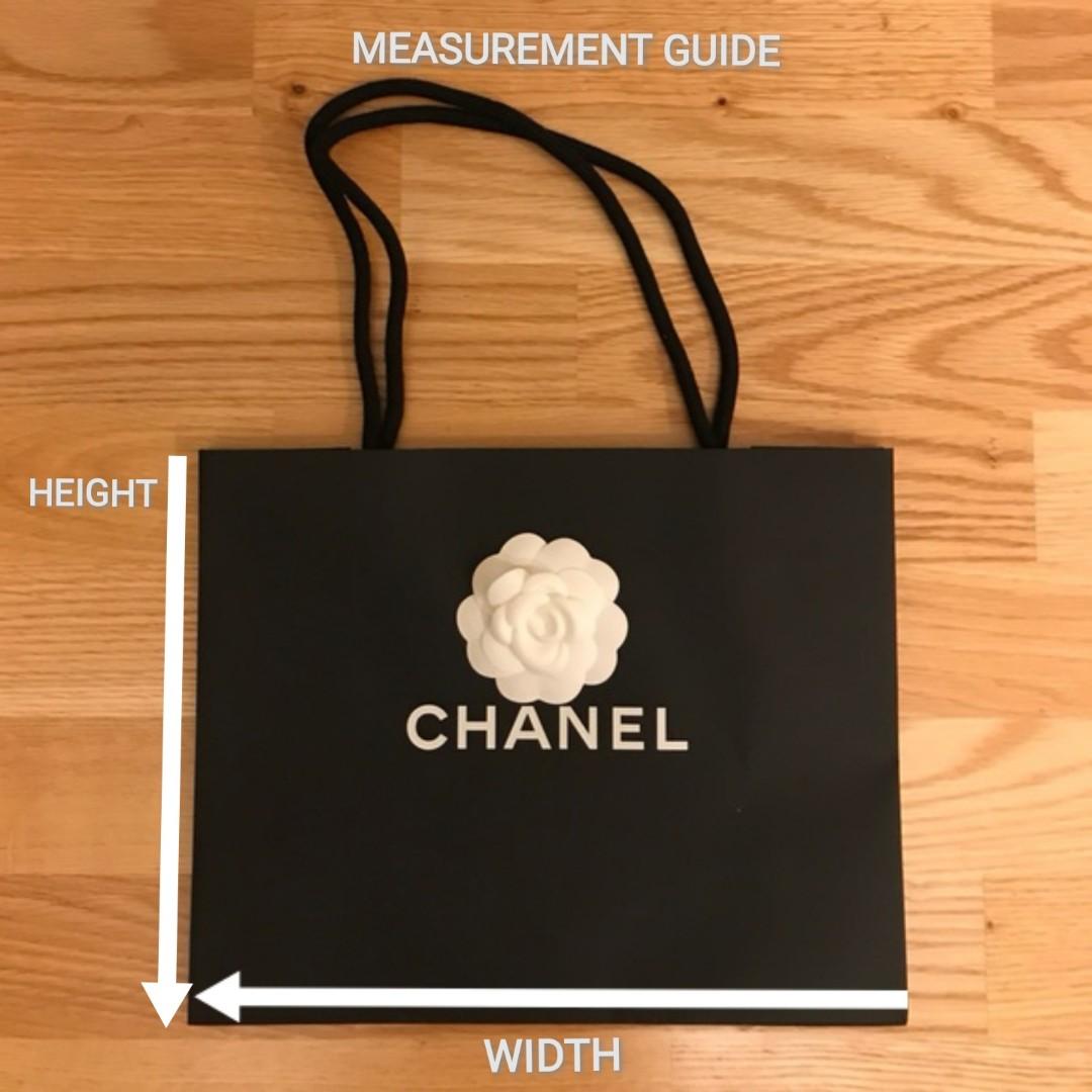 Auth CHANEL paperbag with camellia flower (Category: Luxury Bags & Wallets) located in Makati City. Submitted by _collectorschoice_ (Listing ID 1106010188, Image 2). Description: 1) CHANEL Paperbag with Camellia Flower °💯 Authentic ° Unused ° Height: 13 inches ° Width: 17 inches ° 2 pieces available ° Php 4,000 each 2) CHANEL Paperbag with Camellia Flower 💯 Authentic ° Unused ° Height: 9.5 inches ° Width: 12 inches ° 2 pieces available ° Php 2,