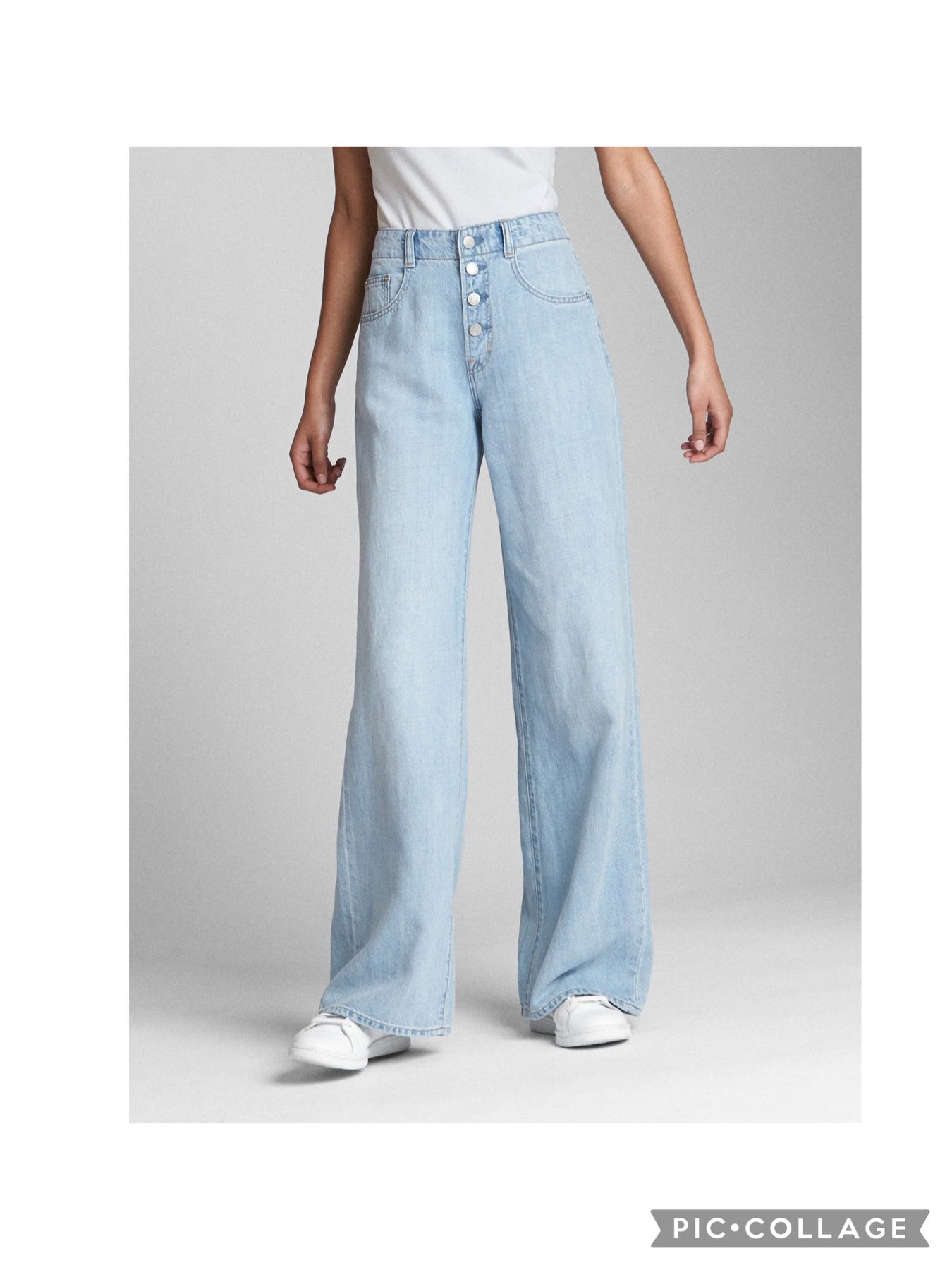 fly High-rise Wide Leg Light-wash Jeans 