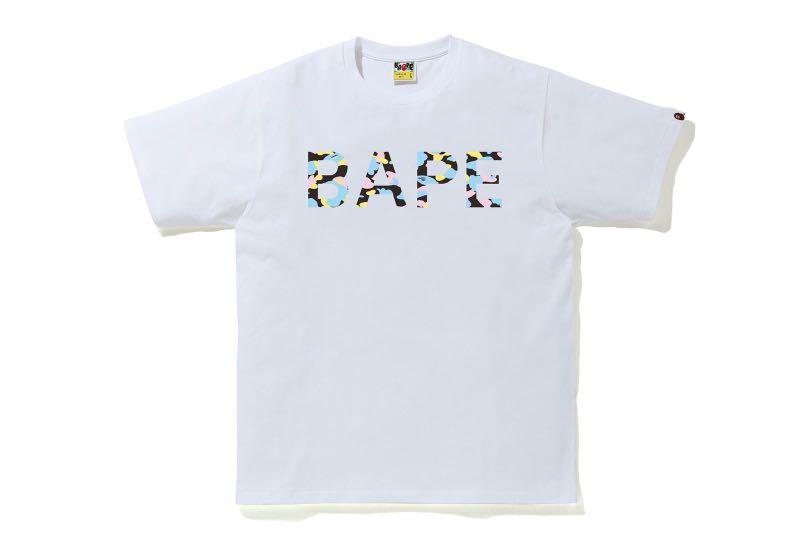Bape Multi Camo A Bathing Ape T shirt Tee White Medium 100 Authentic Receipt available Men s Fashion Tops Sets Tshirts Polo Shirts on Carousell