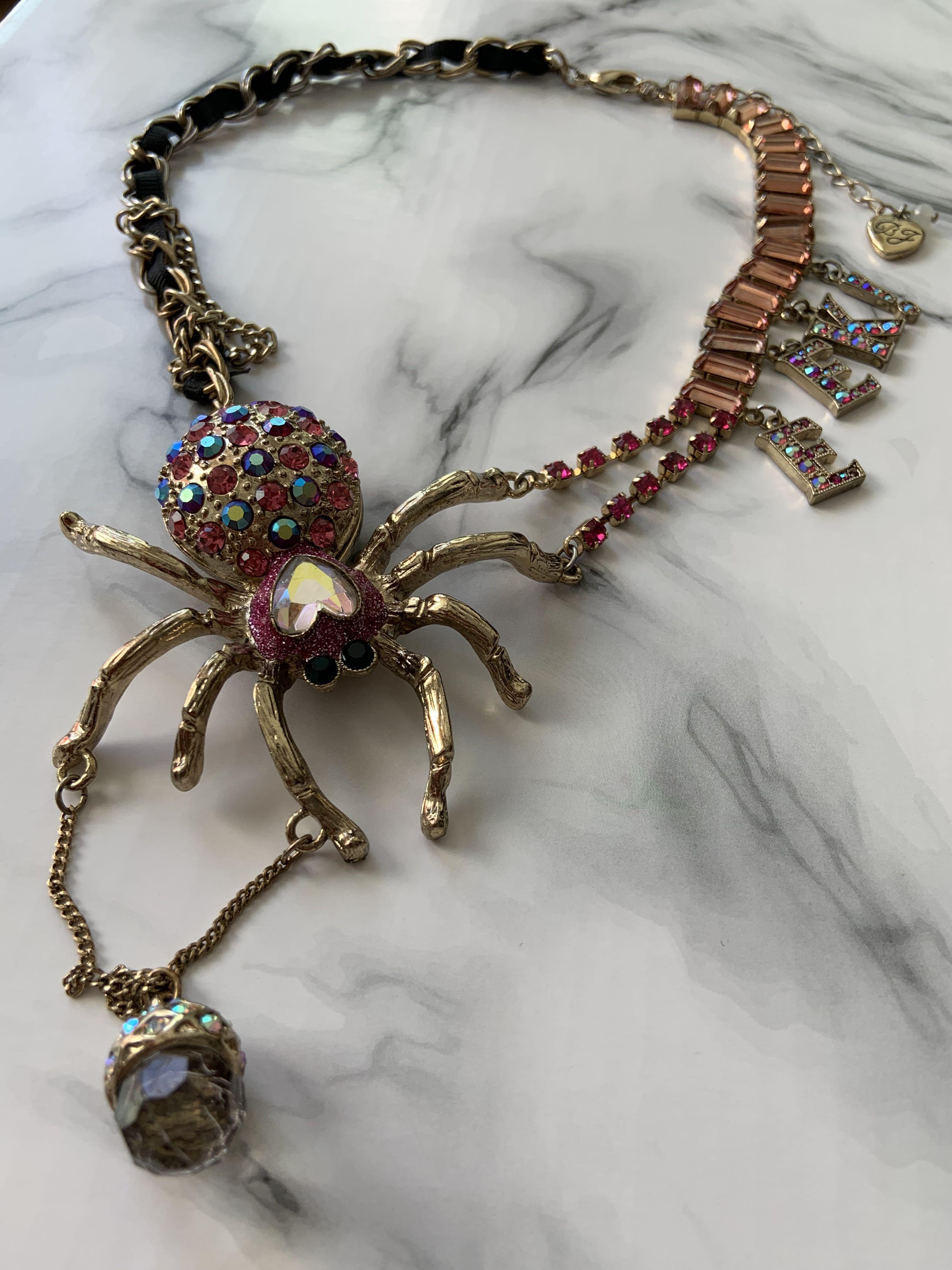 betsey johnson halloween jewelry spider necklace｜TikTok Search