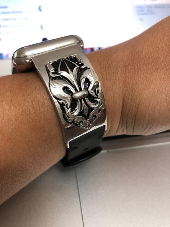 Fleur de Lis Silver Pendants Cuff Strap for Samsung Galaxy Watch