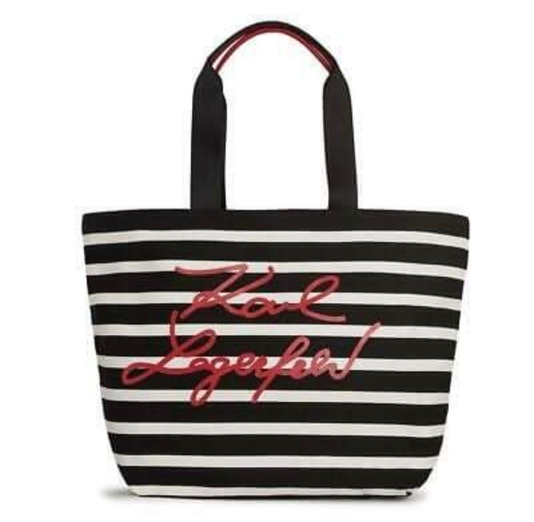 Karl Lagerfeld, Women's Nouveau Tote Bag T Stripe, Black/white/stripe
