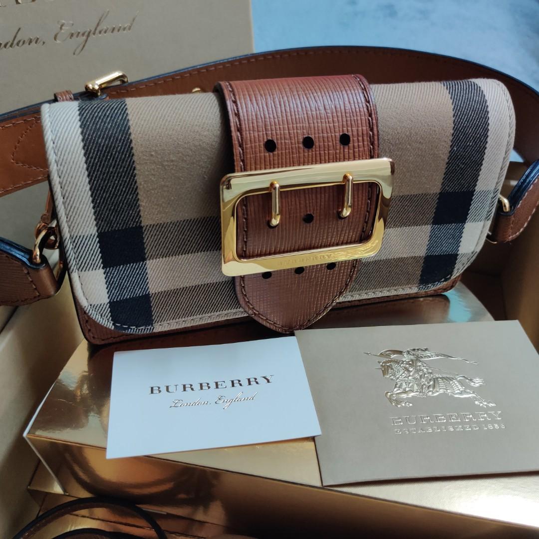 Burberry madison house check embossed bridle belt crossbody, Luxury, Bags &  Wallets on Carousell