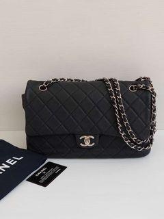 Chanel Black Jumbo Calv Bullskin 2 Compartment SHW #17