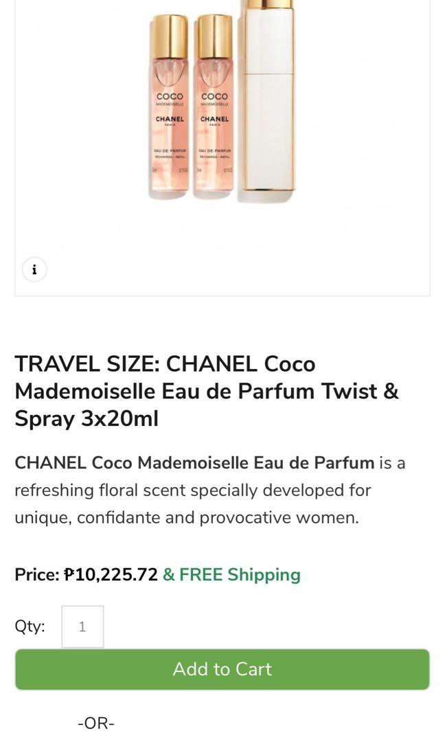 Chanel mademoiselle travel set clearance