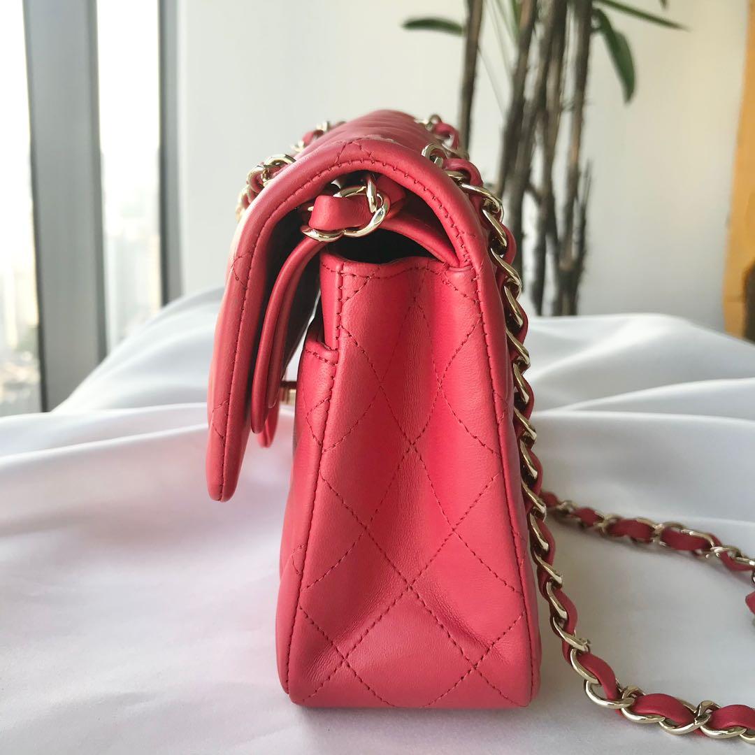 Chanel Mini Coco Handle Flap Bag in Coral Red Caviar | Dearluxe