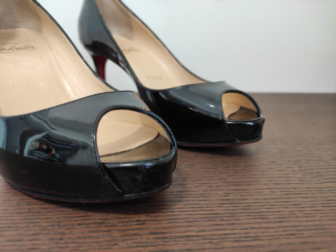 black open toe louboutin
