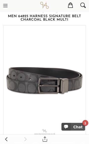 Coach Signature Belt Charcoal Black 