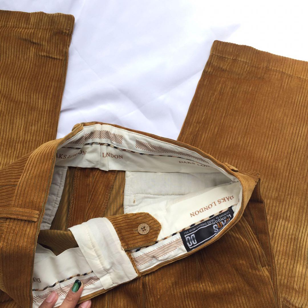 DAKS SIGNATURE CORDUROY Trousers  Brown 34R 3500  PicClick UK