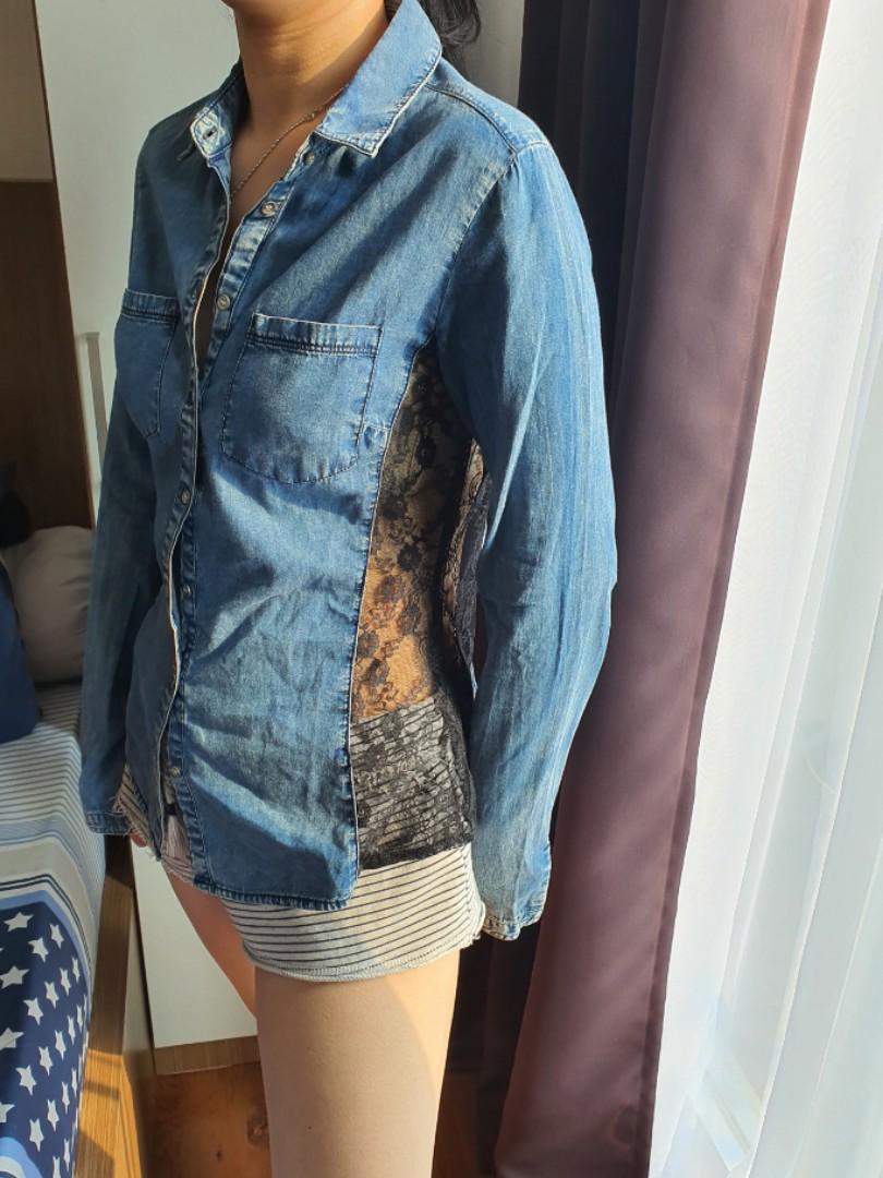 Denim lace #iqiyicarousell, Fesyen 