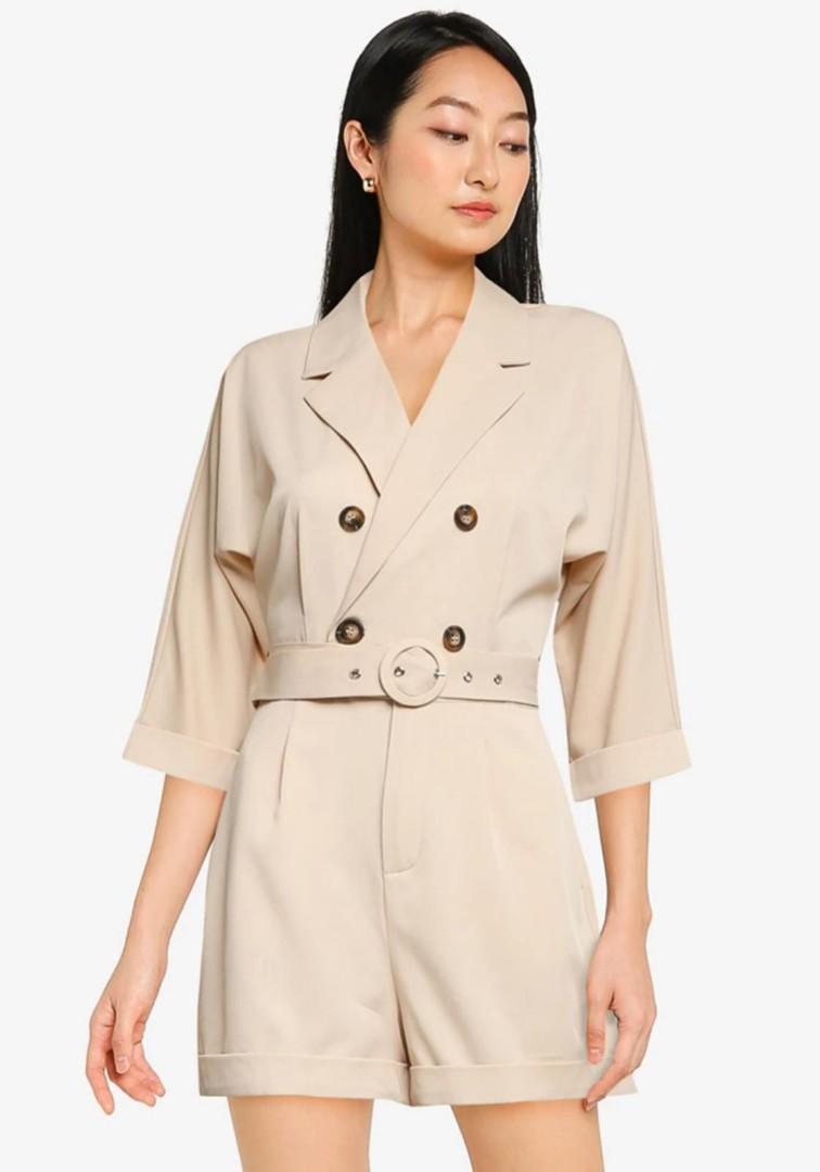 Double breasted blazer romper clearance