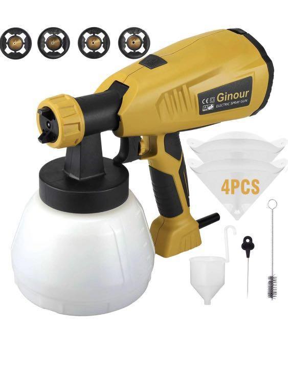 Ginour Paint Sprayer Gun with 1300ml Detachable Container,Ginour 800ml